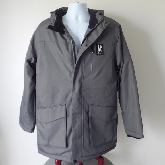 SPYDER POLAR Parka Jacket Waterproof ThermaWEB Insulation Gray Men’s XL NWT - Picture 3 of 15